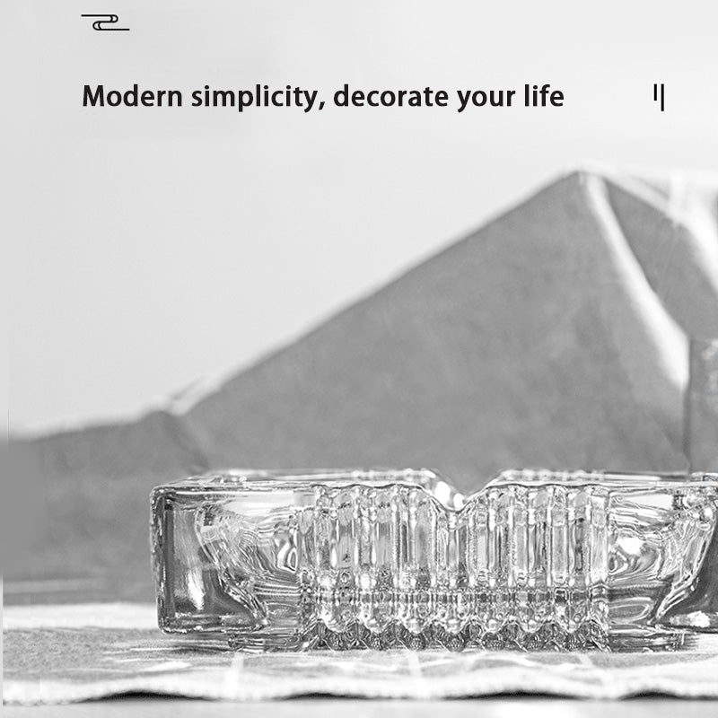 Thick And Transparent Square Glass Ashtray, Creative Crystal Glass Ashtray, Hotel And Household Ashtray