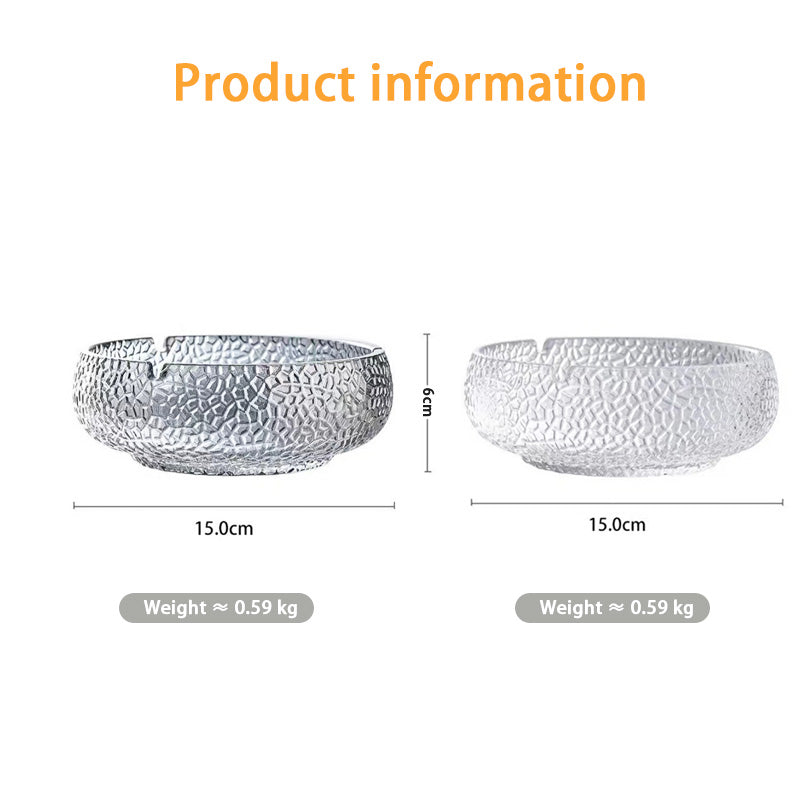 Crystal Glass Ashtray, Large Home Living Room Modern Creative Personality Trend Office Light Luxury High-End Ashtray