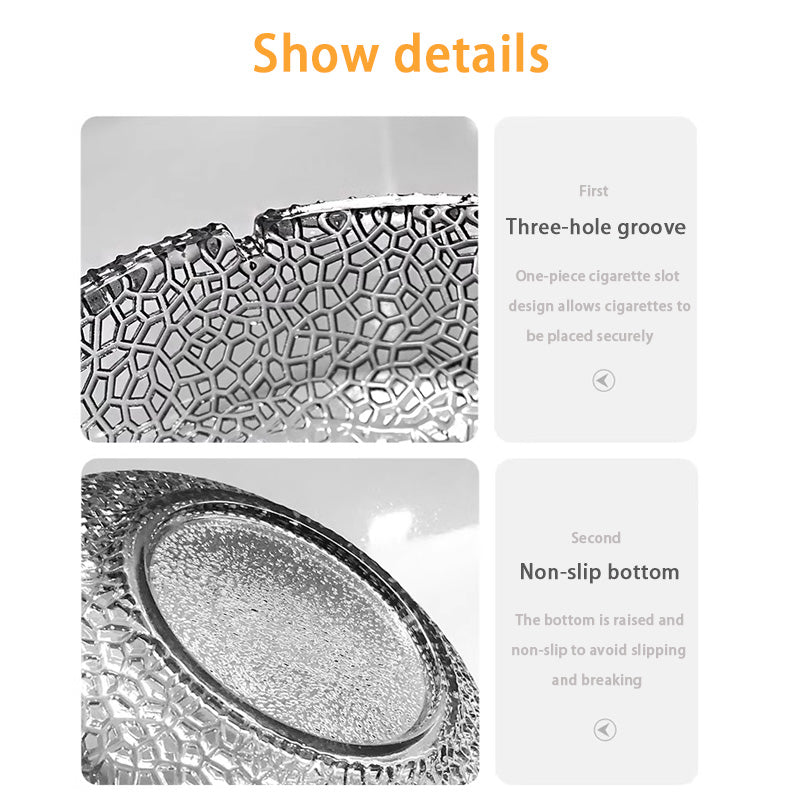 Crystal Glass Ashtray, Large Home Living Room Modern Creative Personality Trend Office Light Luxury High-End Ashtray