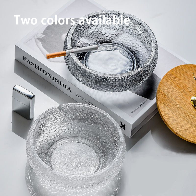 Crystal Glass Ashtray, Large Home Living Room Modern Creative Personality Trend Office Light Luxury High-End Ashtray