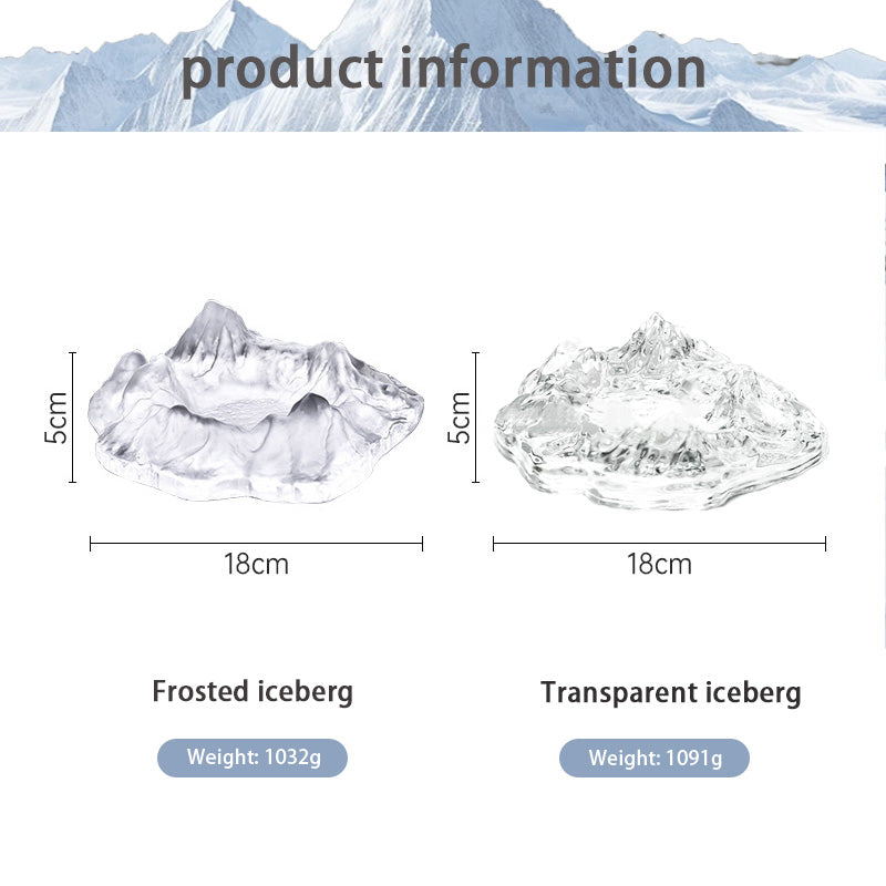 Ashtray, Decorative Glass Ashtray, Creative Light Luxury Personalized Iceberg Ashtray For Home Living Room, Snow Mountain Ornaments