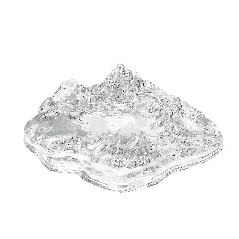 Ashtray, Decorative Glass Ashtray, Creative Light Luxury Personalized Iceberg Ashtray For Home Living Room, Snow Mountain Ornaments