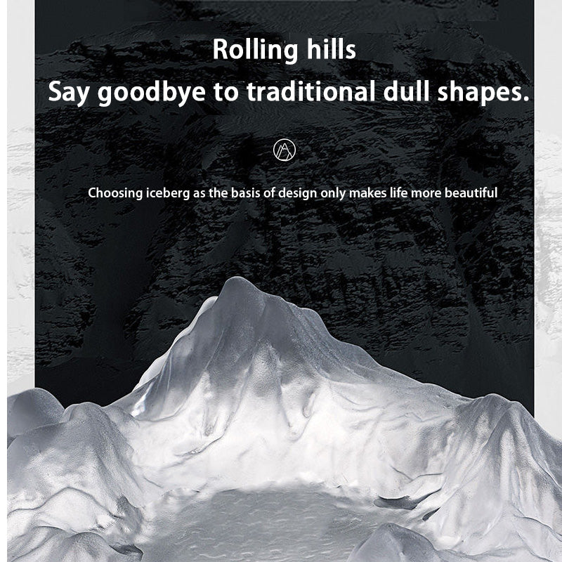 Ashtray, Decorative Glass Ashtray, Creative Light Luxury Personalized Iceberg Ashtray For Home Living Room, Snow Mountain Ornaments