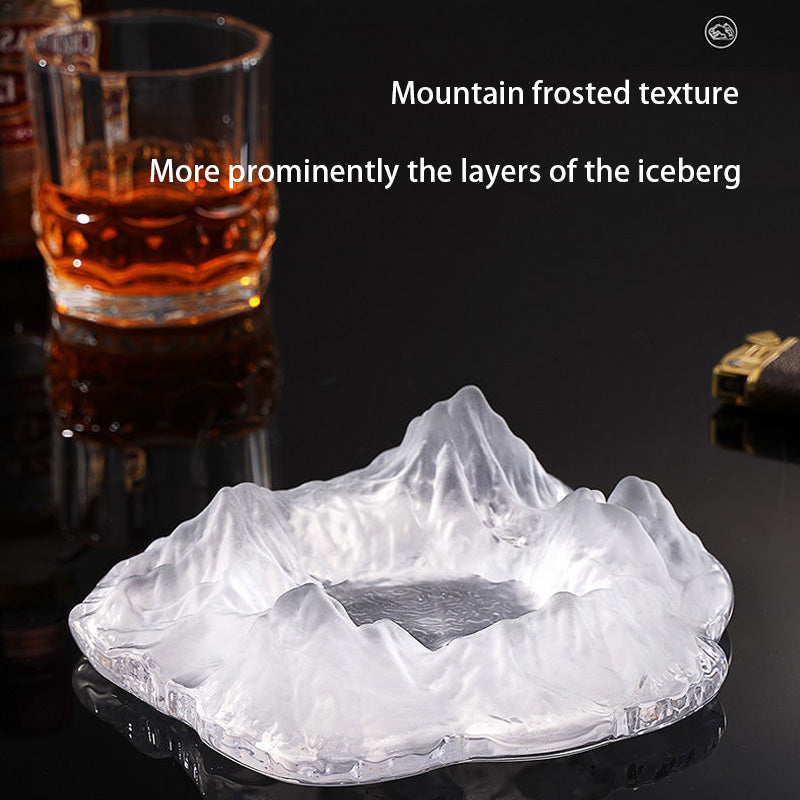 Ashtray, Decorative Glass Ashtray, Creative Light Luxury Personalized Iceberg Ashtray For Home Living Room, Snow Mountain Ornaments