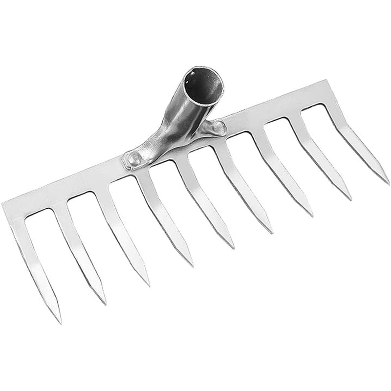 Asphalt Rake 9 Teeth Multifunctional Garden Hand Rake Gardening Tools Mini Hand Cultivator Heavy Duty Carbon Steel Garden Rakes