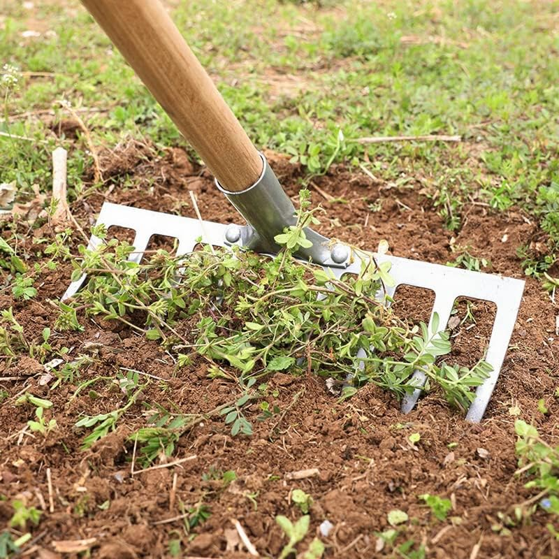 Asphalt Rake 9 Teeth Multifunctional Garden Hand Rake Gardening Tools Mini Hand Cultivator Heavy Duty Carbon Steel Garden Rakes