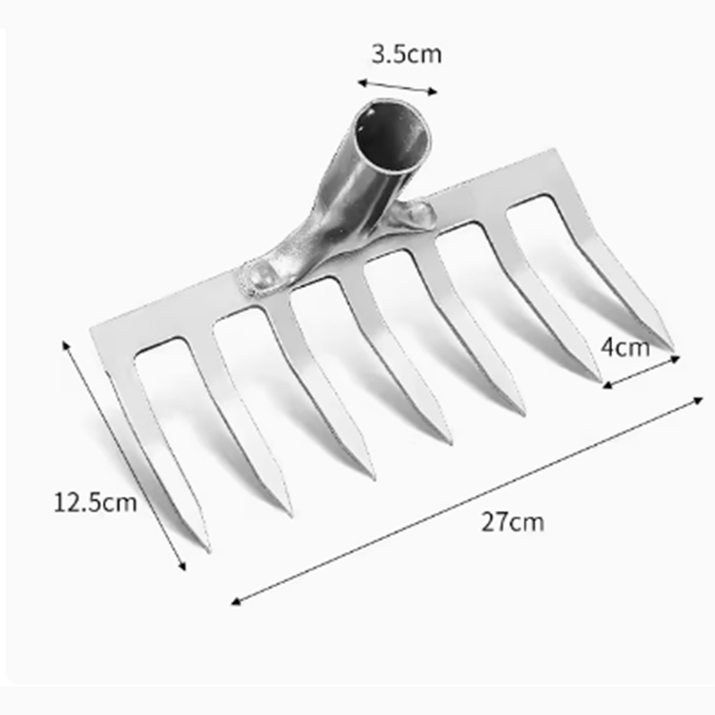 Asphalt Rake 7 Teeth Multifunctional Garden Hand Rake Gardening Tools Mini Hand Cultivator Heavy Duty Carbon Steel Garden Rakes