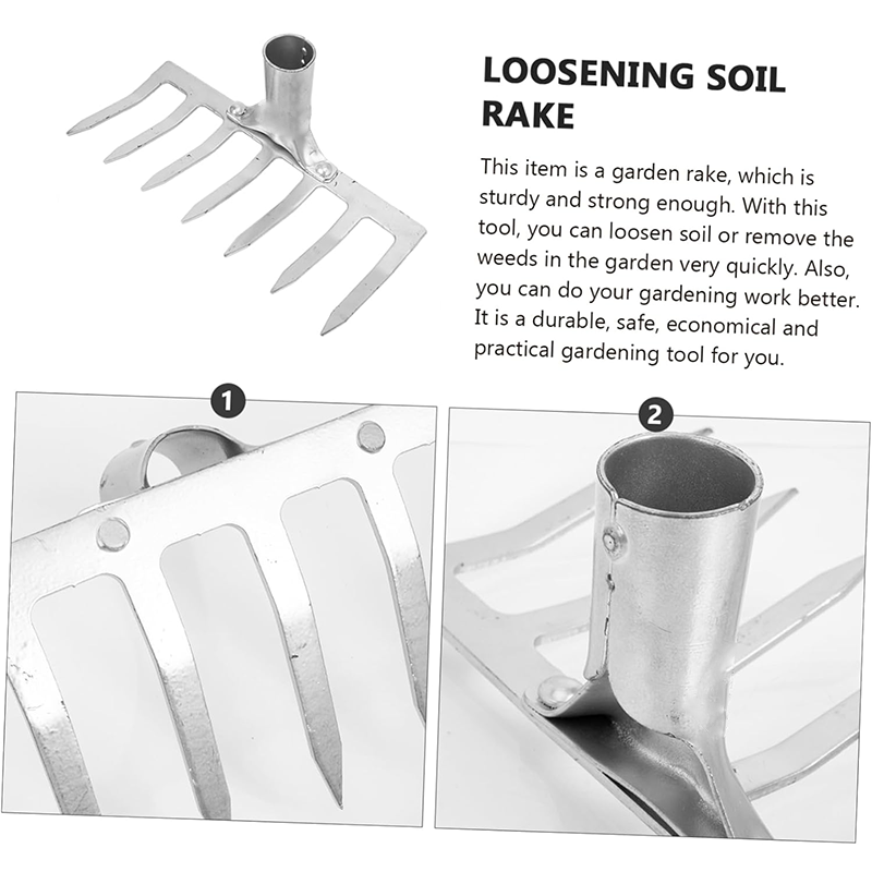 Asphalt Rake 7 Teeth Multifunctional Garden Hand Rake Gardening Tools Mini Hand Cultivator Heavy Duty Carbon Steel Garden Rakes