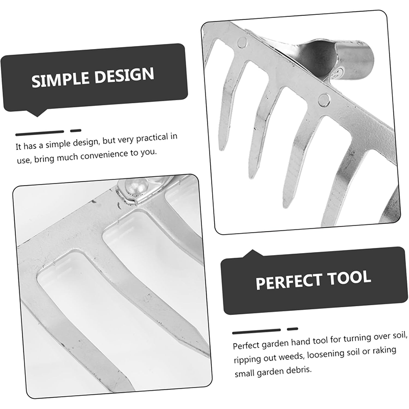 Asphalt Rake 7 Teeth Multifunctional Garden Hand Rake Gardening Tools Mini Hand Cultivator Heavy Duty Carbon Steel Garden Rakes