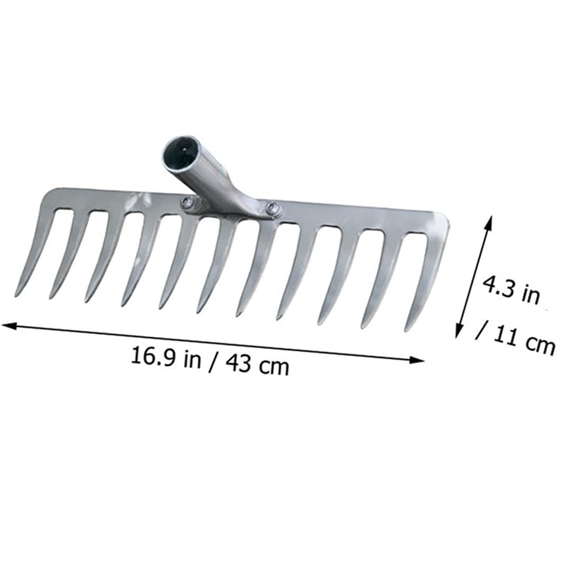 Asphalt Rake 11 Teeth Multifunctional Garden Hand Rake Gardening Tools Mini Hand Cultivator Heavy Duty Carbon Steel Garden Rakes