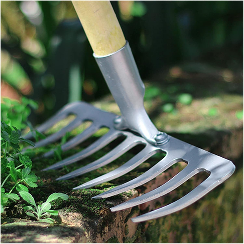 Asphalt Rake 11 Teeth Multifunctional Garden Hand Rake Gardening Tools Mini Hand Cultivator Heavy Duty Carbon Steel Garden Rakes
