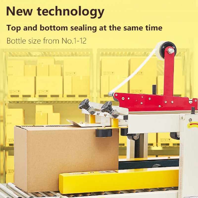 Automatic Carton Case Bottom Taping Machine 180W Case Sealer 110V Auto Box Taper Top Bottom Tape Carton Sealer