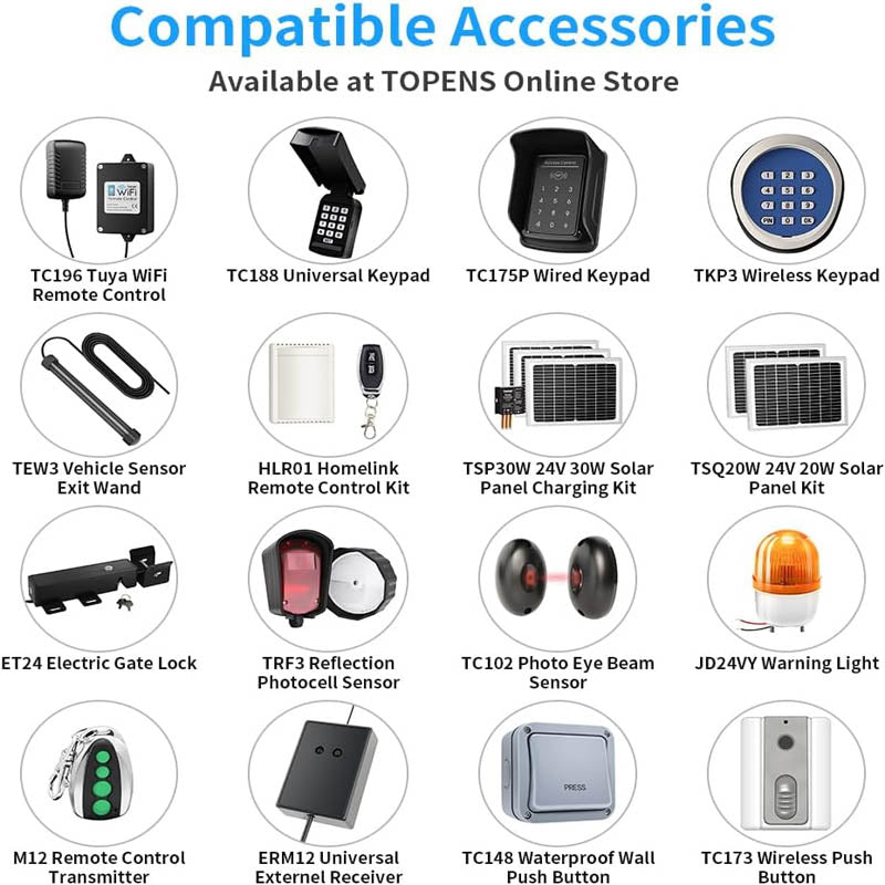 Automatic Gate Opener A3S Automatic Solar Gate Opener Single Swing Gate Opener with Remote Control Kit