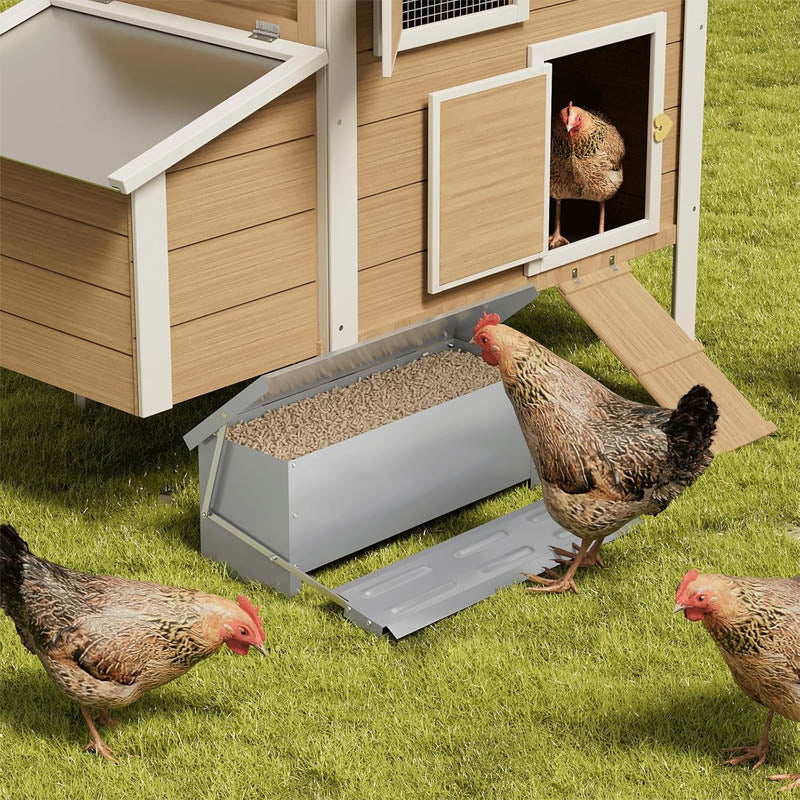 22 lb Automatic Poultry Feeder with Weatherproof Lid Poultry Feeders for Chicken Duck Outdoor