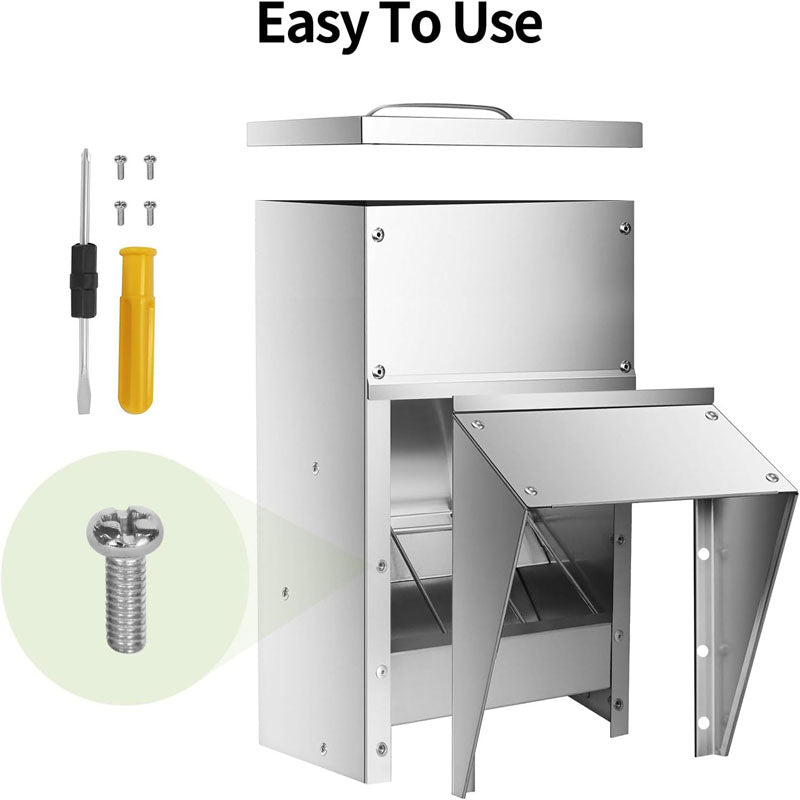 Automatic Poultry Feeder 11.5 Lbs Capacity Hanging Chicken Feeder with Lid Weatherproof Outdoor Coop Food Dispenser for Duck Chicken