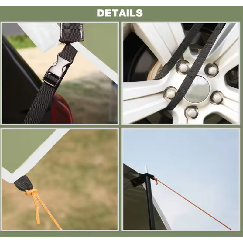 Outdoor Camping Suv Travel Uv Pu3000mm Uv50+Car Rear Shade Tent Shelter Portable Canopy Tent