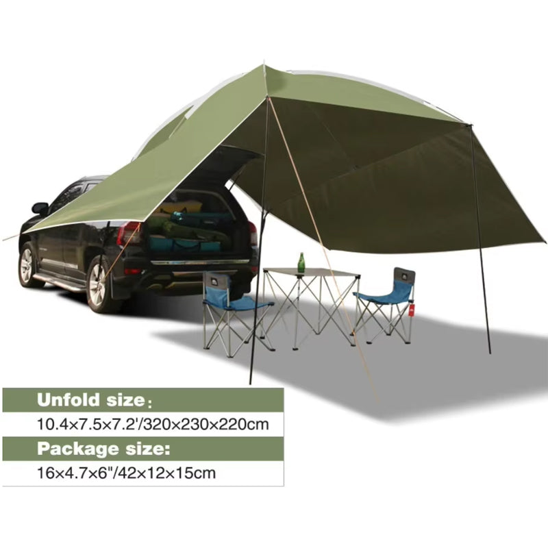 Outdoor Camping Suv Travel Uv Pu3000mm Uv50+Car Rear Shade Tent Shelter Portable Canopy Tent
