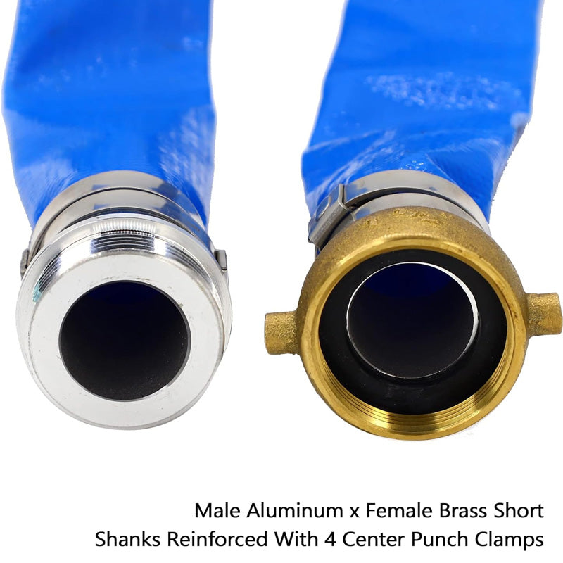 2 Inch ID × 50 Feet Pool Backwash Hose, Blue PVC Lay Flat Drain Pump Hose For Swimming Pool Draining And Cleaning Filter