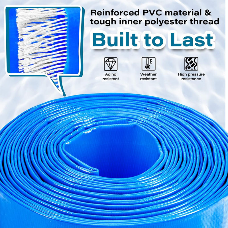 2 Inch Heavy Duty Pool Backwash Hose 25ft With Clamp, Pool Drain Hose