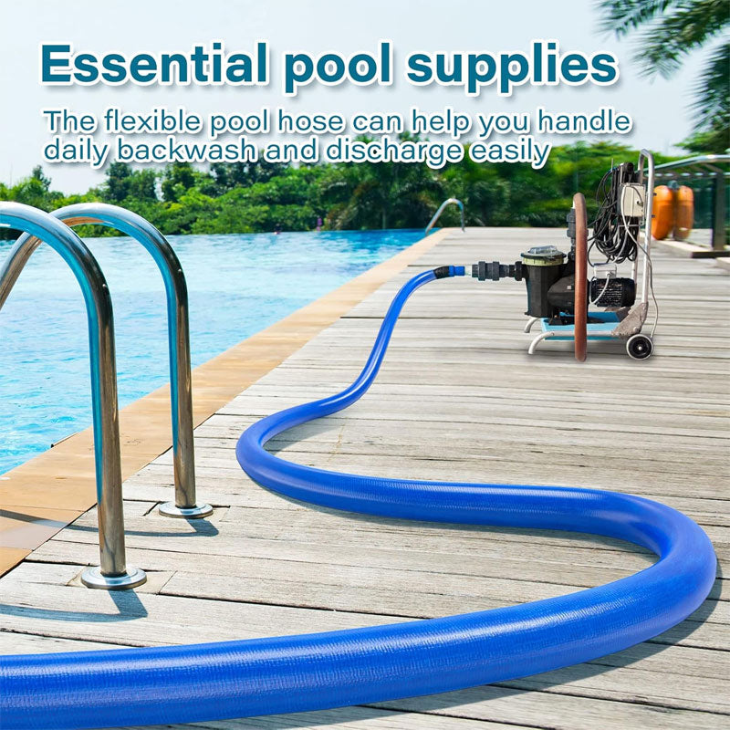 2 Inch Heavy Duty Pool Backwash Hose 25ft With Clamp, Pool Drain Hose