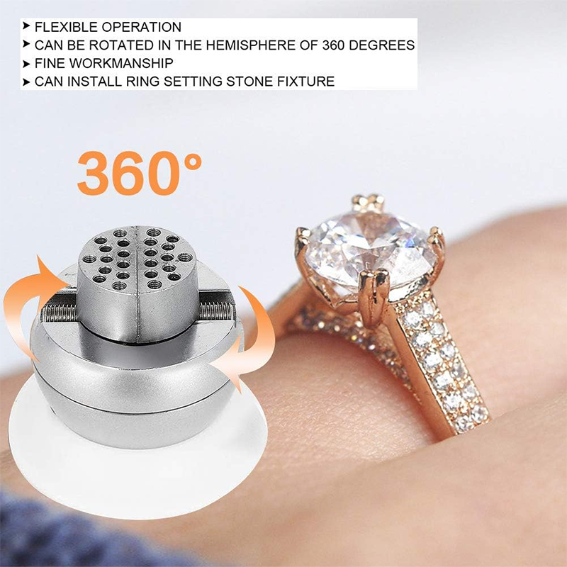 Ball Vise Engraving Setting Tool 360° Rotation Professional Ball Vise 30 Pieces Accessories Jewelry Engraving Block Tool Standard Block (3 Inch)