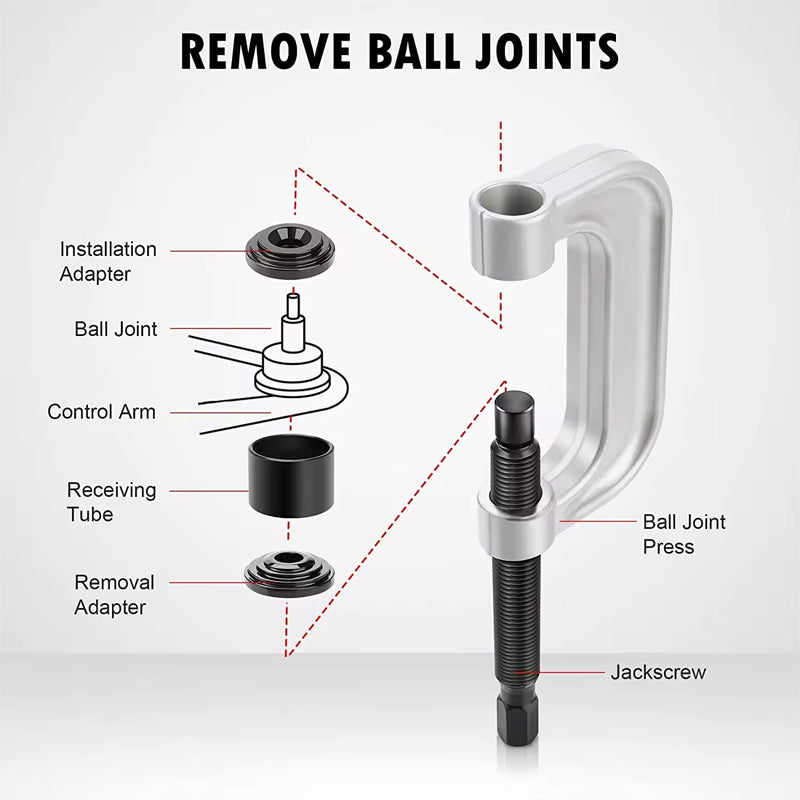 10 Pcs Heavy Duty Ball Joint Press Removal Tool Remover Installer Tool Ball Joint Service Press U Joint Removal Kit