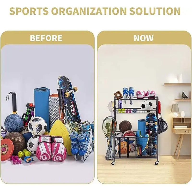 Golf Organizer Utility Stand And Other Sports Equipment Shelf Organization For Balls Garage Holder Diy Ball Hat Storage Rack