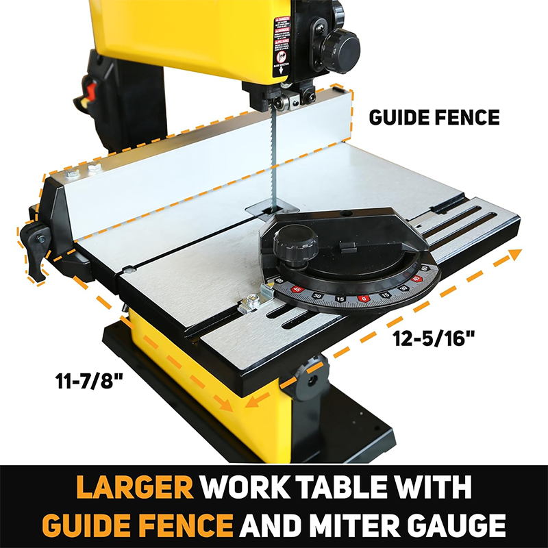 3 Amp 9" Band Saw, 2500FPM Benchtop Band Saw with Removable Safety Key, Cast Aluminum Table, Woodworking Steel Base