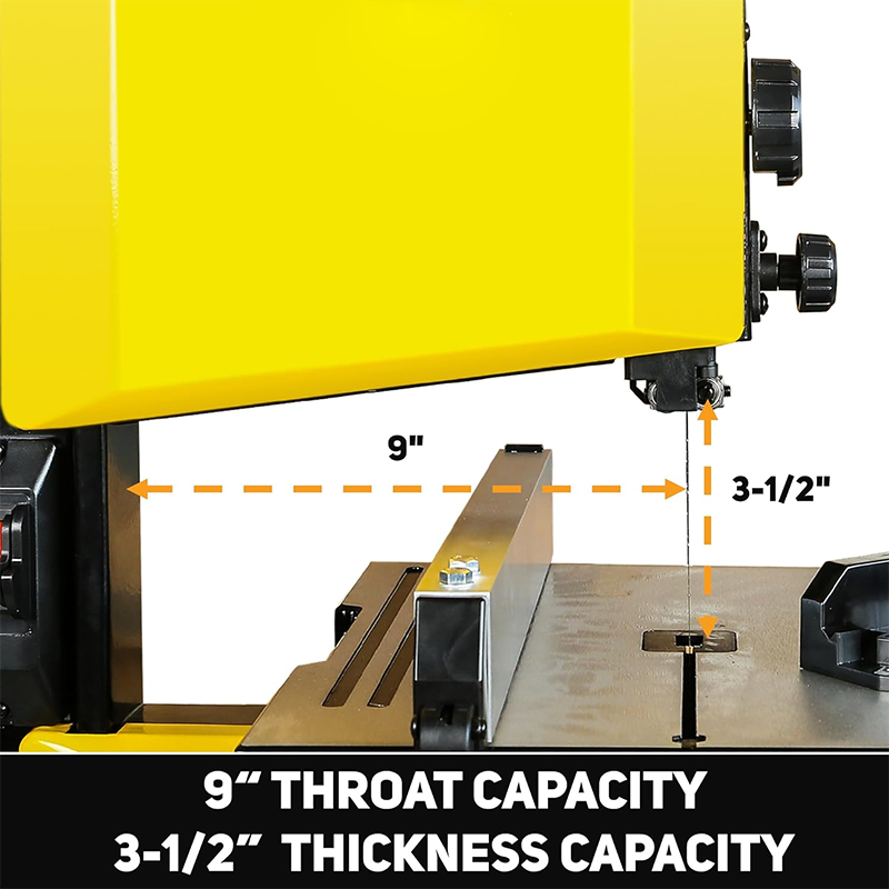 3 Amp 9" Band Saw, 2500FPM Benchtop Band Saw with Removable Safety Key, Cast Aluminum Table, Woodworking Steel Base