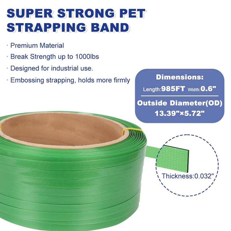 Heavy Duty Strapping Machine Packaging Strapping Pallet Banding Kit with Poly Strapping Tensioner Banding Sealer Tool, Packaging Strapping Banding Roll