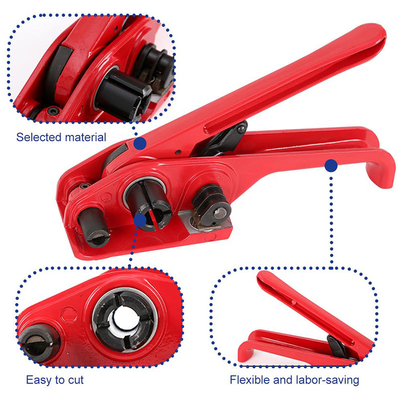 Heavy Duty Strapping Machine Packaging Strapping Pallet Banding Kit with Poly Strapping Tensioner Banding Sealer Tool, Packaging Strapping Banding Roll