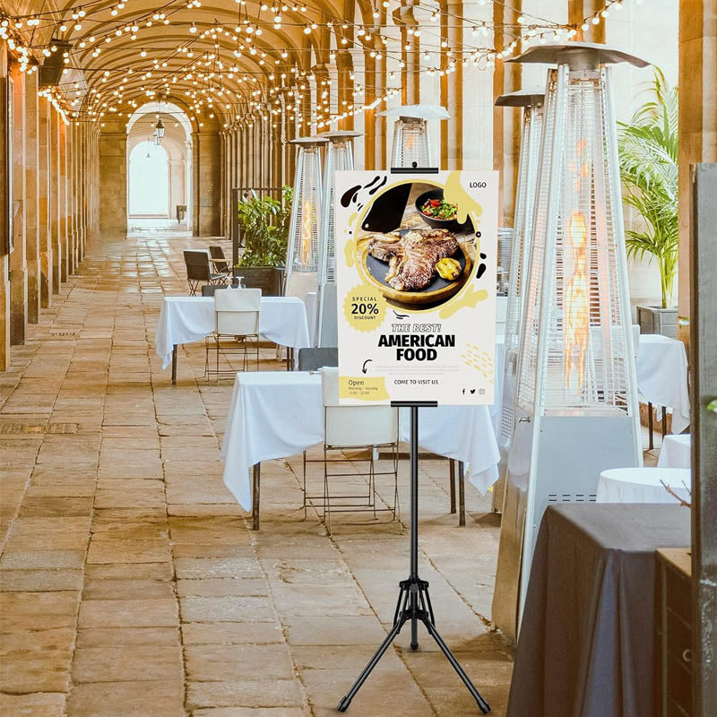 Banner Stand 80'' Adjustable Sign Stand Tripod Adjustable Height Double-Sided Banner Stand Foldable with Portable Bag