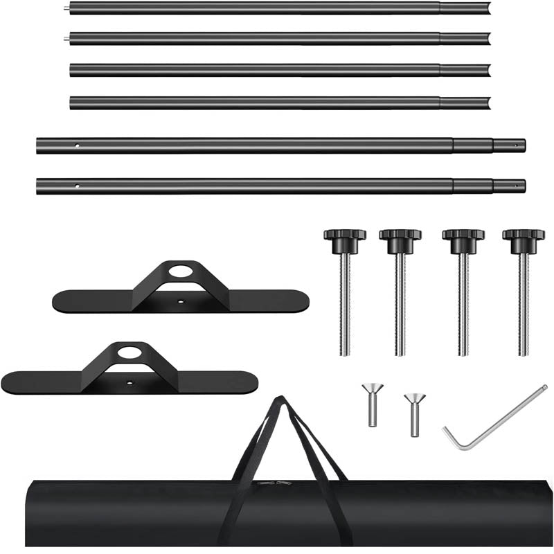 4x7-8x10 FT Extra Thick Backdrop Banner Stand Adjustable Height and Width Portable Banner Stand with Carrying Bag