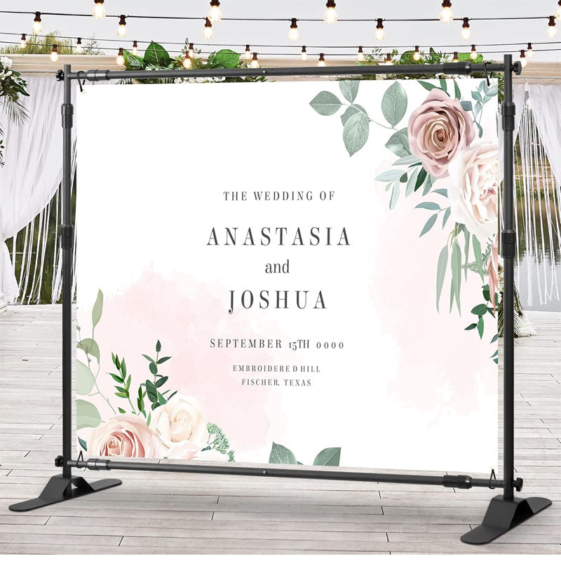 8 x 8ft Banner Stand Heavy Duty Backdrop Banner Stand Adjustable Telescopic for Parties Wedding Photo Booth Trade Show