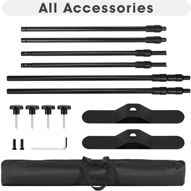 8 x 8ft Banner Stand Heavy Duty Backdrop Banner Stand Adjustable Telescopic for Parties Wedding Photo Booth Trade Show