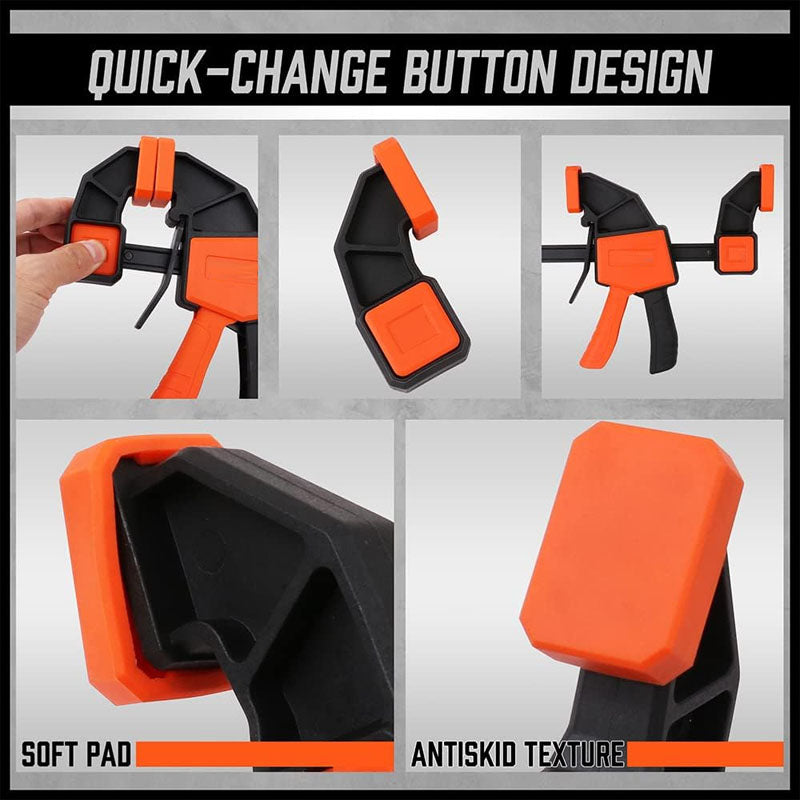 2-Pack Bar Clamps for Woodworking Clamps Sets Quick-Change F Clamp with 150 lbs Load Limit