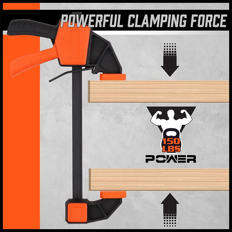 2-Pack Bar Clamps for Woodworking Clamps Sets Quick-Change F Clamp with 150 lbs Load Limit