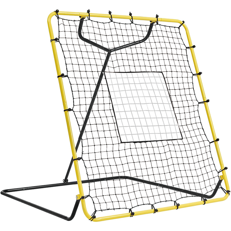 Baseball And Softball Rebounder Net, 4 x 4.5 FT Adjustable Volleyball Rebounder Net, Baseball Pitching and Fielding Training Equipment