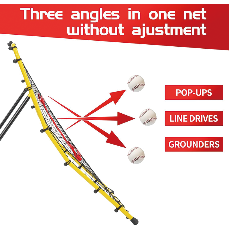 Baseball And Softball Rebounder Net with Pitching Target and 3 Angles, 4x3 ft Baseball Rebounder Net for Suitable for Both Kids and Adults