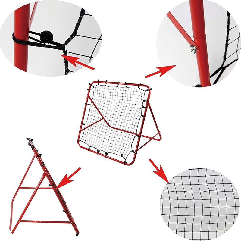 Baseball And Softball Rebounder Net, 39''x40'' Training Rebounder Net with 2 Nets, Adjustable Football Baseball Rebound Net