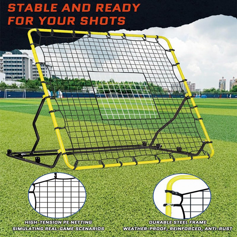 Baseball And Softball Rebounder Net, 4 x 4.5 FT Adjustable Volleyball Rebounder Net, Baseball Pitching and Fielding Training Equipment