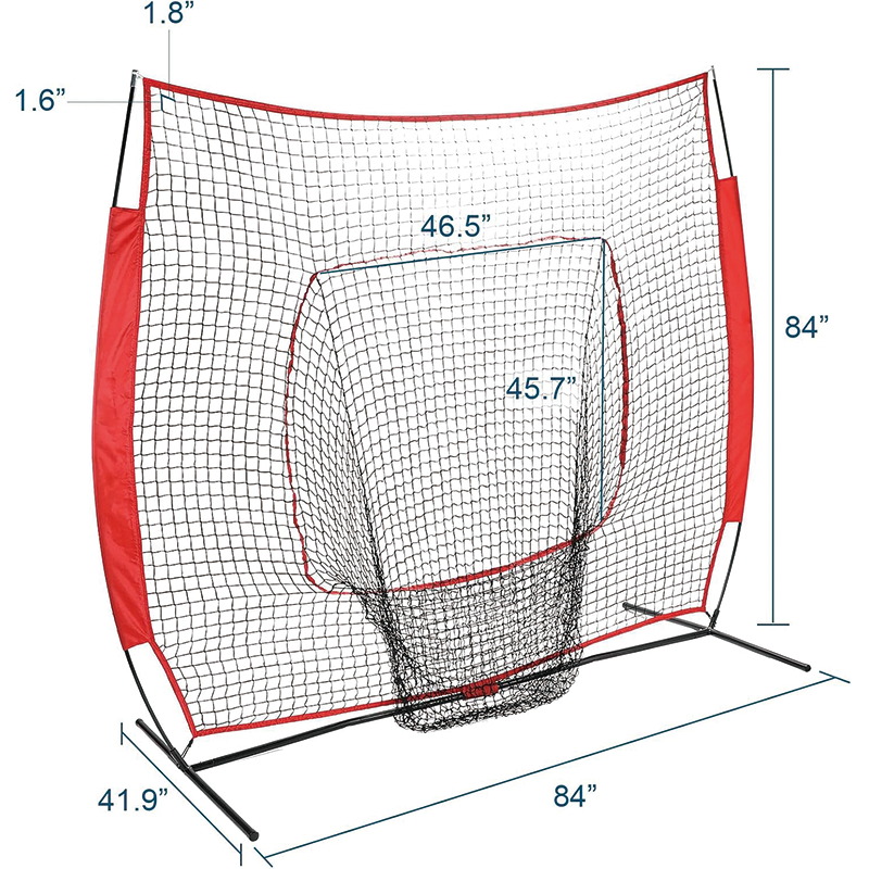 Baseball And Softball Rebounder Net, 7x7ft Portable Hitting Net Pitching Net with Frame and Net, for Hitting and Pitching Practice