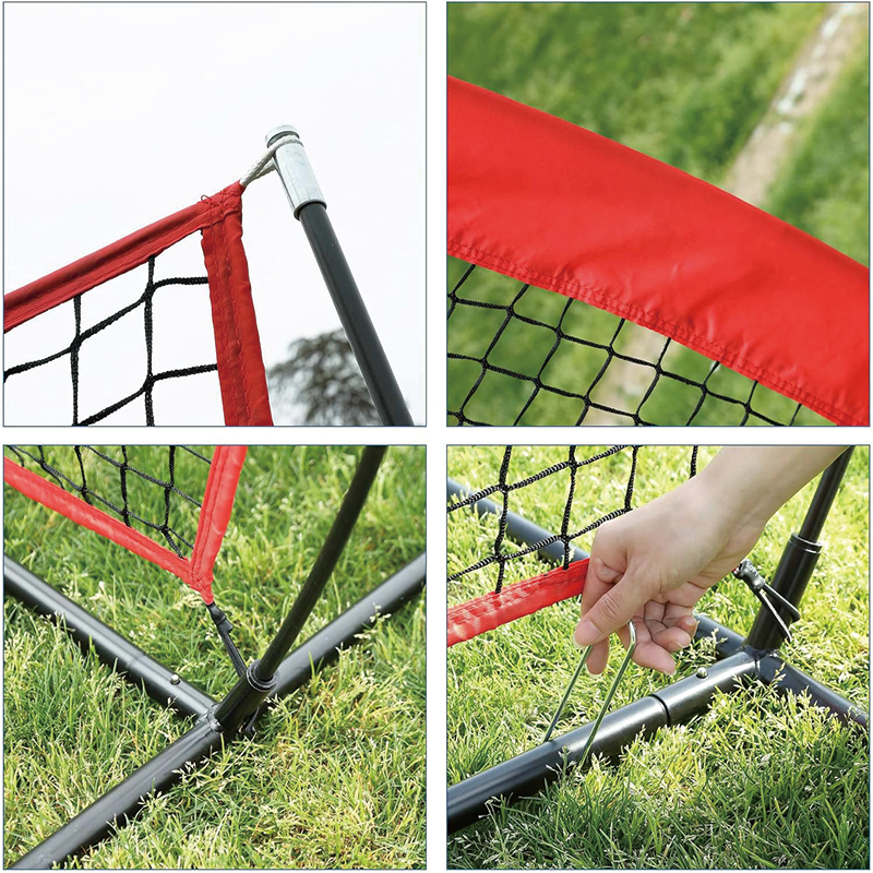 Baseball And Softball Rebounder Net, 7x7ft Portable Hitting Net Pitching Net with Frame and Net, for Hitting and Pitching Practice