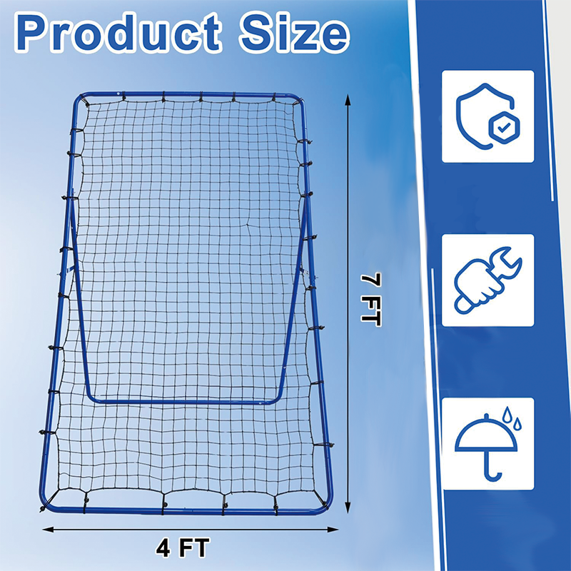 Baseball And Softball Rebounder Net, 7 x 4 ft Volleyball Bounce Back Net Volleyball Rebounder Baseball Throwing Trainer