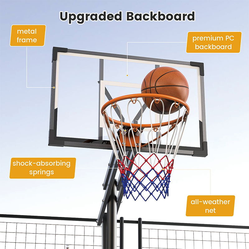 Basketball Hoop, 8.5ft Height Adjustable Portable Hoops with Backboard and Wheels, for Outdoor/Indoor, Kids/Teens/Adults