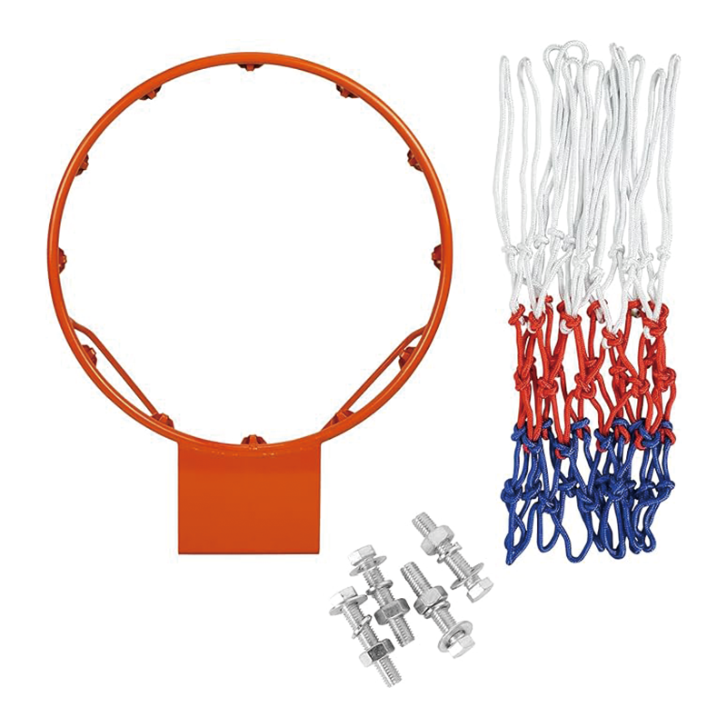 Basketball Rim, Wall Door Mounted Basketball Hoop, Basketball Flex Rim Goal Replacement with Net, Standard 18" Indoor and Outdoor Hanging Basketball Hoop for Kids Adults