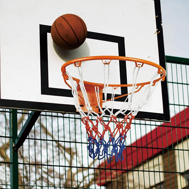 Basketball Rim, Wall Door Mounted Basketball Hoop, Basketball Flex Rim Goal Replacement with Net, Standard 18" Indoor and Outdoor Hanging Basketball Hoop for Kids Adults