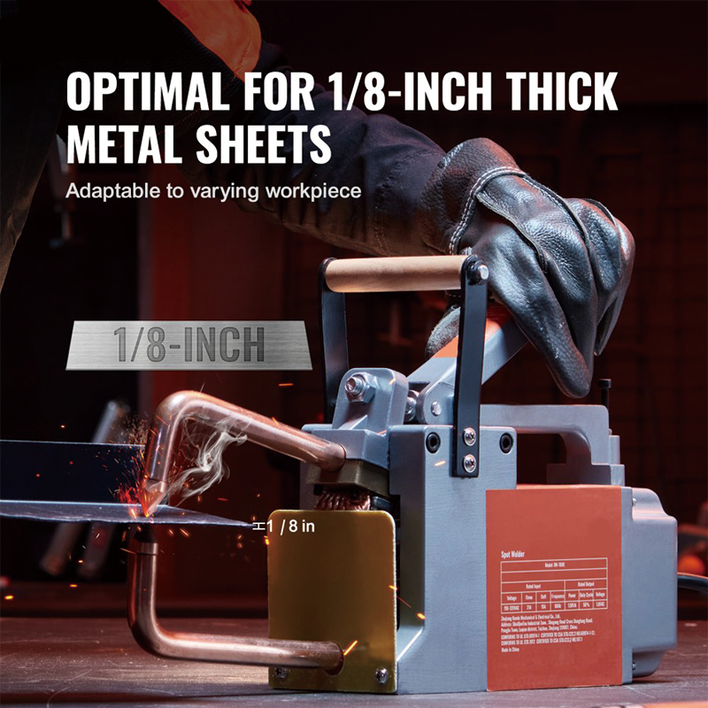 Portable Spot Welder,1/8",1.5KVA,Electric Single Phase Portable Handheld Welding Tip Gun, for Aluminum Sheet, Carbon Steel