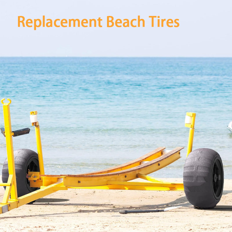 Beach Balloon Wheels, 2-Pack Replacement Beach Tires, Suitable for 0.98 Inch Diameter Axles, Convertible to Beach Cars, Fishing Cars, Free Air Hand Pump