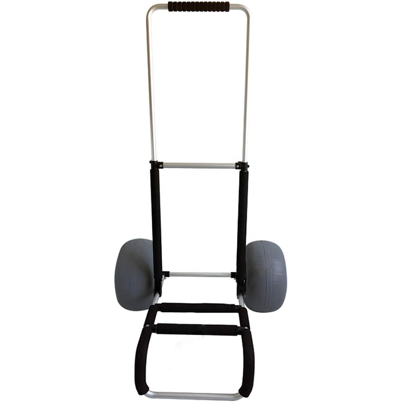 Folding beach trolley, compact portable luggage rack, made of aluminum alloy with 12-inch balloon tires